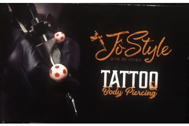 Piercing Umbigo Redondo Branco e Vermelho